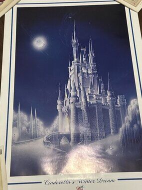 "Art Of Disney" Cinderella's Winter Dream Castle Print 24x36